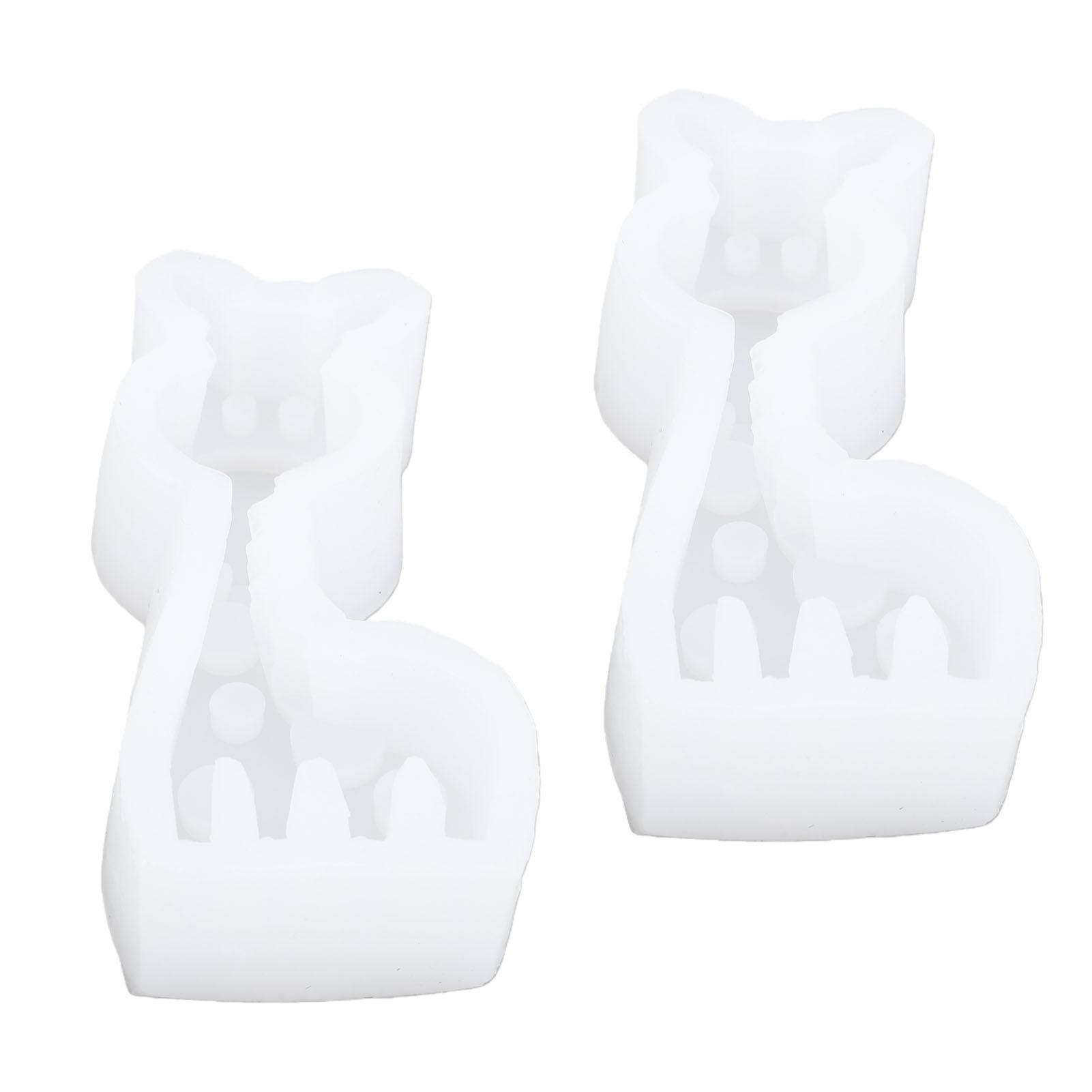 2Pcs Giraffe Fondant Mold Silicone 3D Animal Mold for Cake Decorating Cupcake Topper Dessert Baking Chocolate Candy Gum