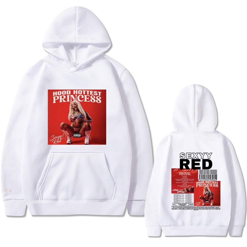 Rapper Sexyy Red Hood Hottest Princess Double Sided Print Hoodie Men Women Fashion Hip Hop Oversized Pullover Unisex Streetwear