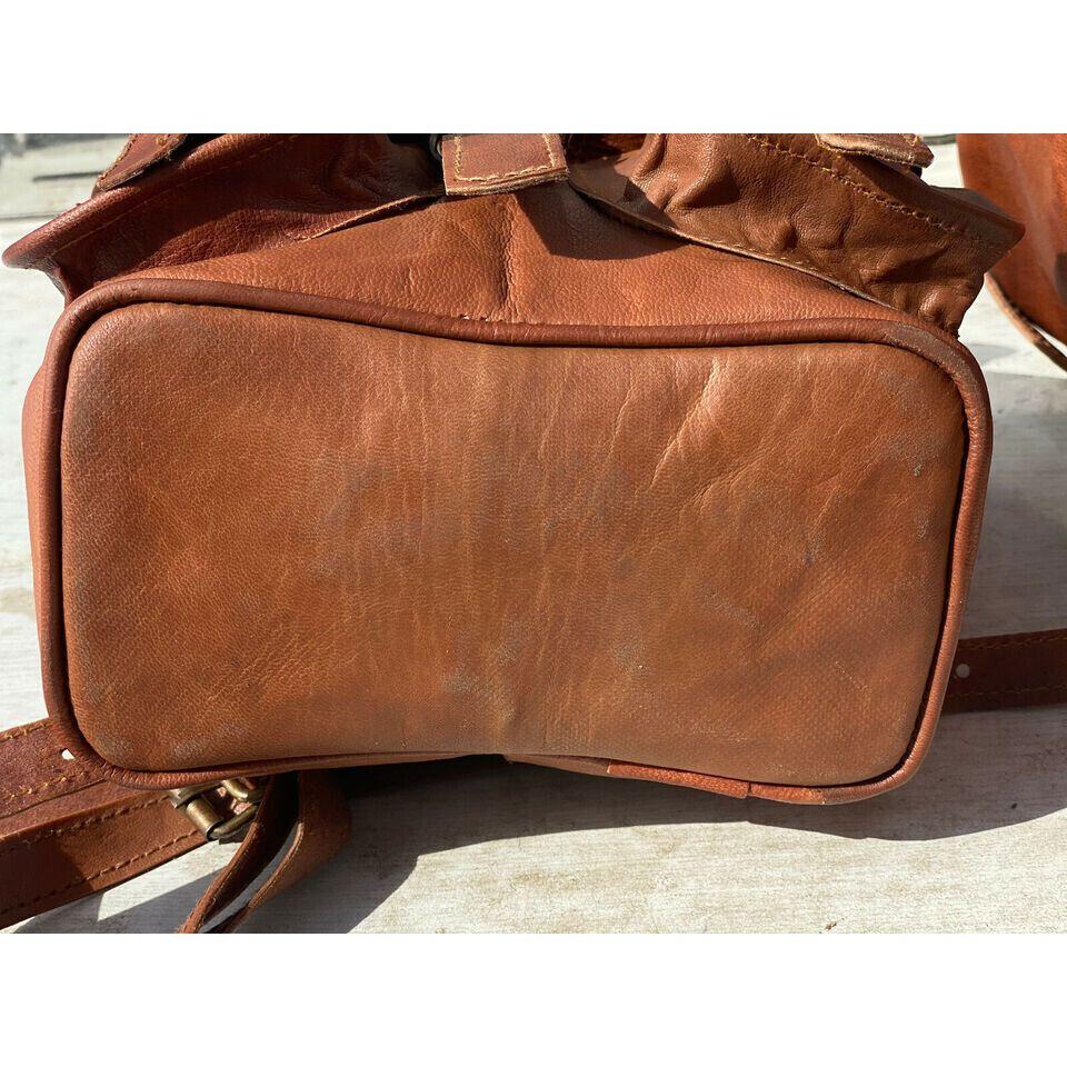 13" Leather Bag Travel Vintage Women's Gym Luggage Duffel Weekend Free Backpack