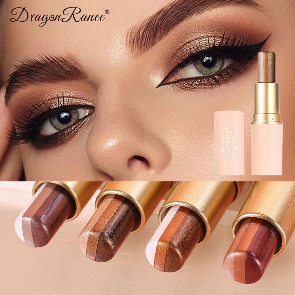 Three Color Eyeshadow Stick Glitter Highlight Shadow Stick Eye Makeup Waterproof Lasting Shimmer Metallic Eyeshadow Makeup