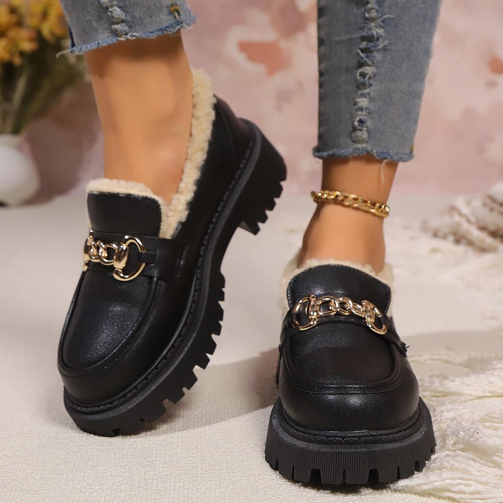 Women Sneakers Winter Outdoor Plush Warm Snow Boots Fashion Chain Designer Shoes Large Size Platform Comfortable Sneakers Women