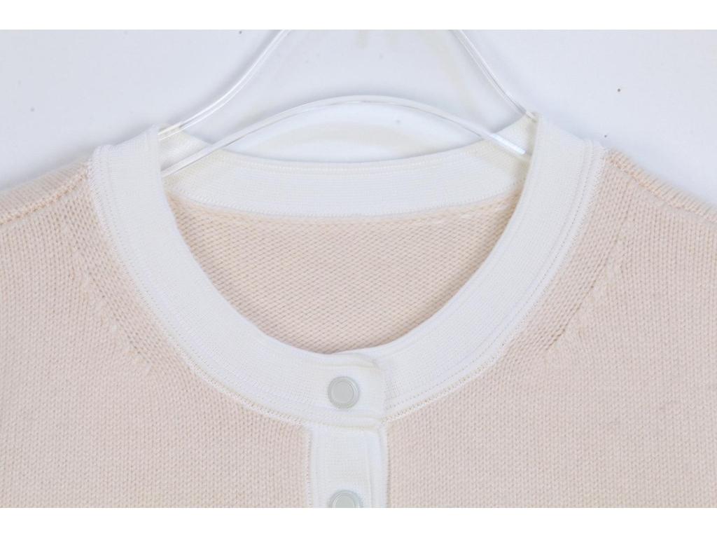 S Family French Chic Long Sleeve Knit Top: Minimalist Spring/Autumn Round Neck Shirt