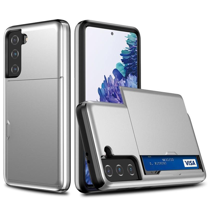 Suitable S24FE Phone Case S21 Two-in-one Slide Card Wallet Note20 Drop Resistance Protective Cover S23