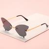 Women's personalized rimless sunglasses, European and American fashion butterfly glasses street show sunglasses rimless women