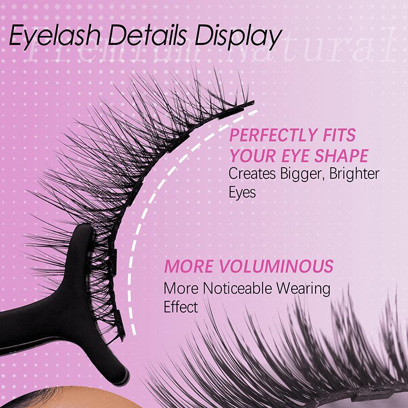5 Pairs Magnetic Eyelashes Eyeliner Tweezers Set Reusable 3D Natural Curly Mink False Lashes No Glue Needed Easy Apply