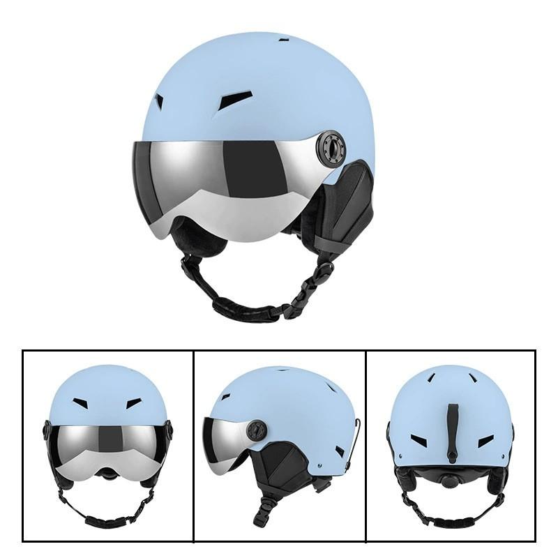 Unisex Ski Helmet With Integrated Goggles Snowboarding Winter Sports Safety Gear