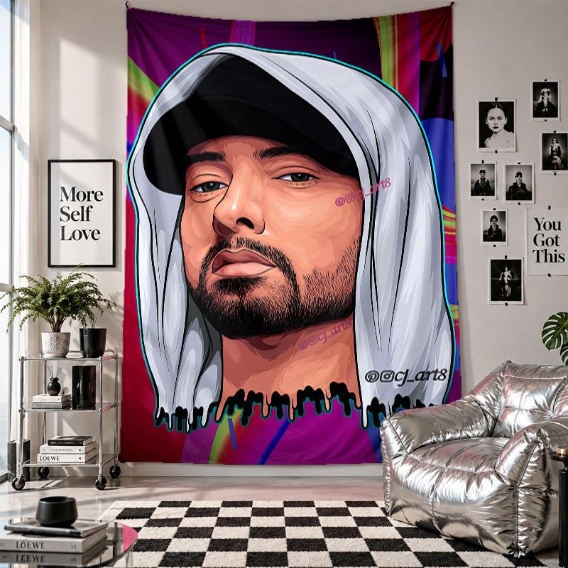 Wall TapestryEminem Art Hanging Cloth Decorative Background Cover for Room Decoration