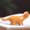 Ebony and Red Sandalwood Kitten Desktop Ornament - Handcrafted Creative Gift