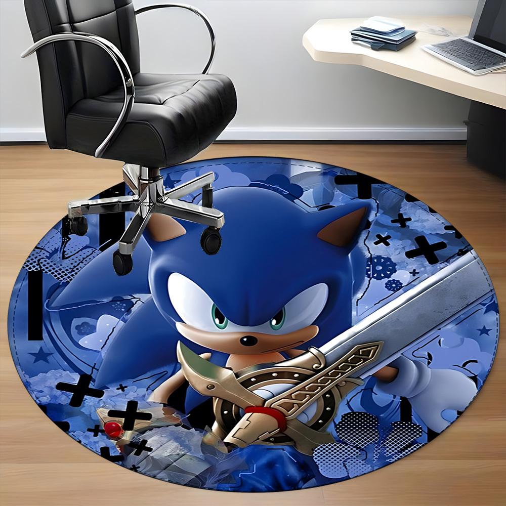 

1pc Sonic the Hedgehog Chair Carpet for Office, Indoor Non-Slip Polyester Fiber Carpet, Machine Washable, Durable Construction yy251205123 80cm by 80cm