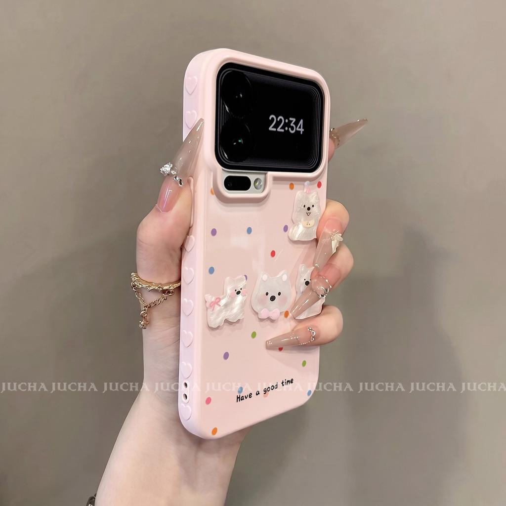 Applicable To Xiaomi Mi 17promax Mobile Phone Case All-inclusive Edge Cartoon Women's Xiaomi Fun Dopamine Polka Dot Puppy