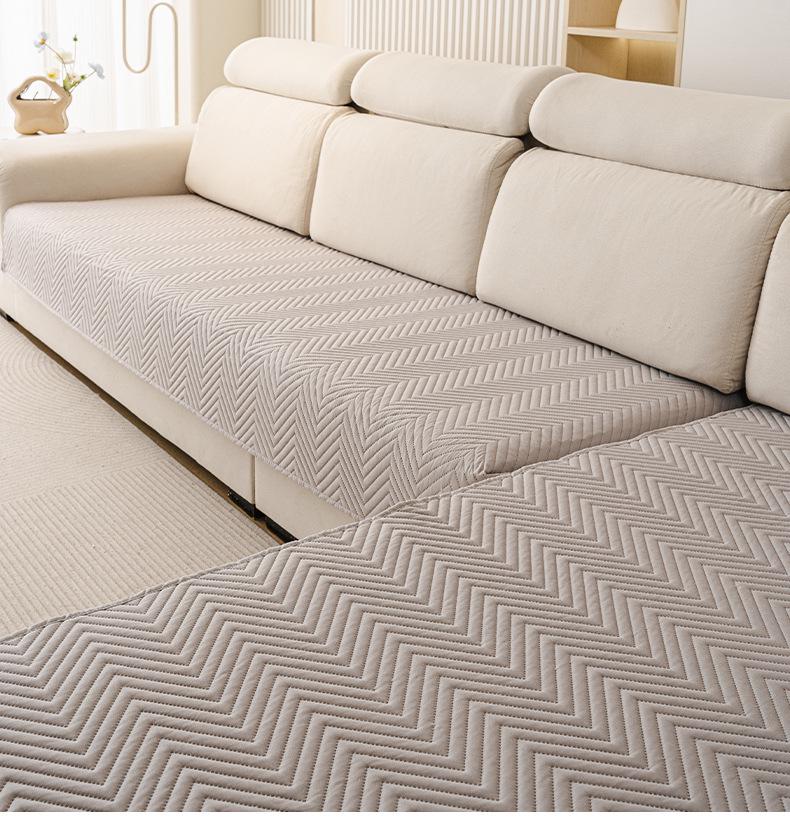 2026 New Autumn/Winter Non-Slip Waterproof Sofa Cover - Simple Style, Thick Brushed Fabric