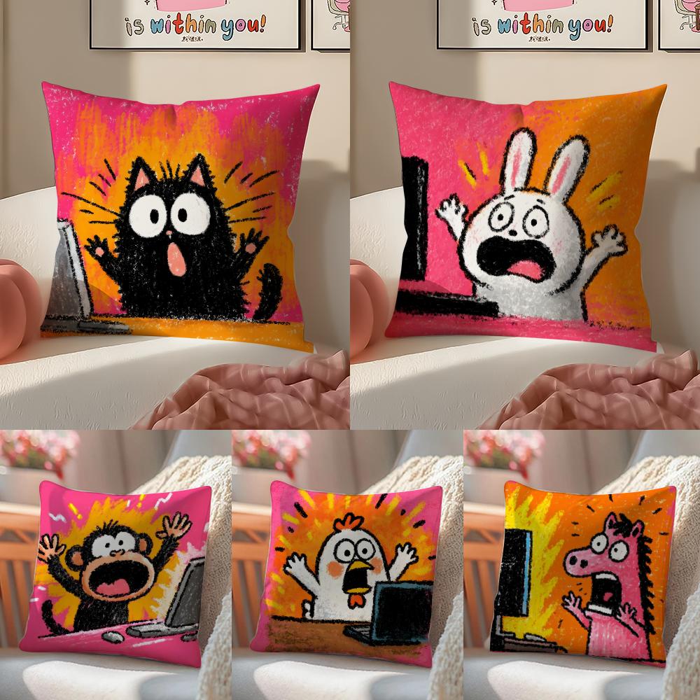 Suitable For Spoof Animal Joke For workers Cushion Cover Linen Pillowcase Cover Soft Decor for Sofa Home Room