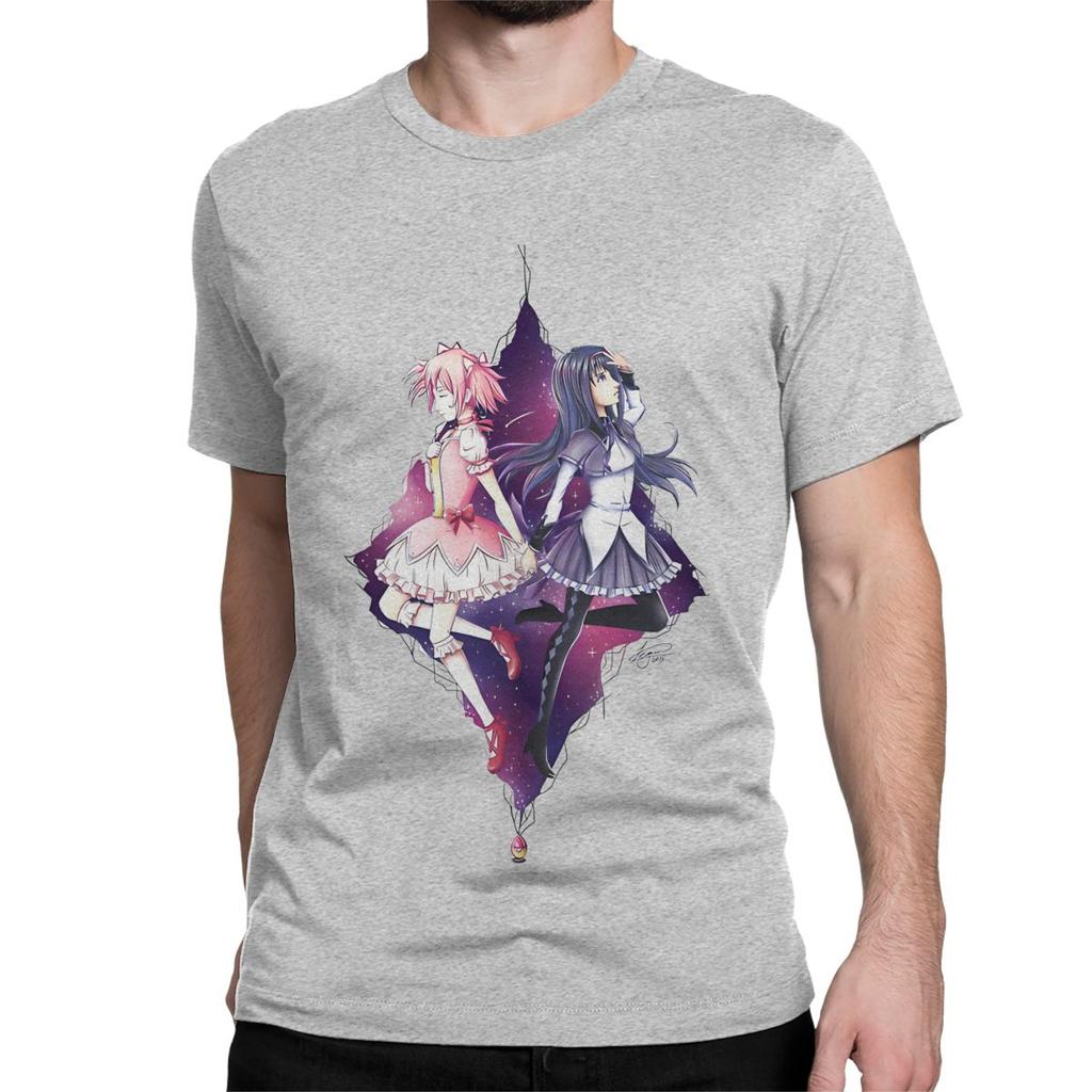 Madoka And Homura Puella Magi Madoka Magica Men Women's T Shirt Anime Humorous Tees T-Shirt 100% Cotton Printed Clothing