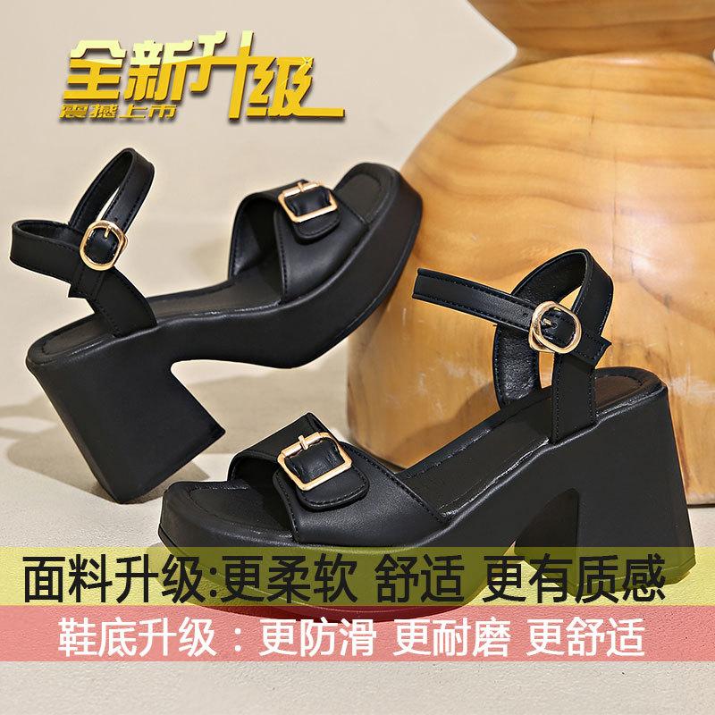Thick-heeled Roman Sandals for Women Wear 2025 New Summer Fashion Casual Women's Shoes Waterproof Platform Wedge Heels