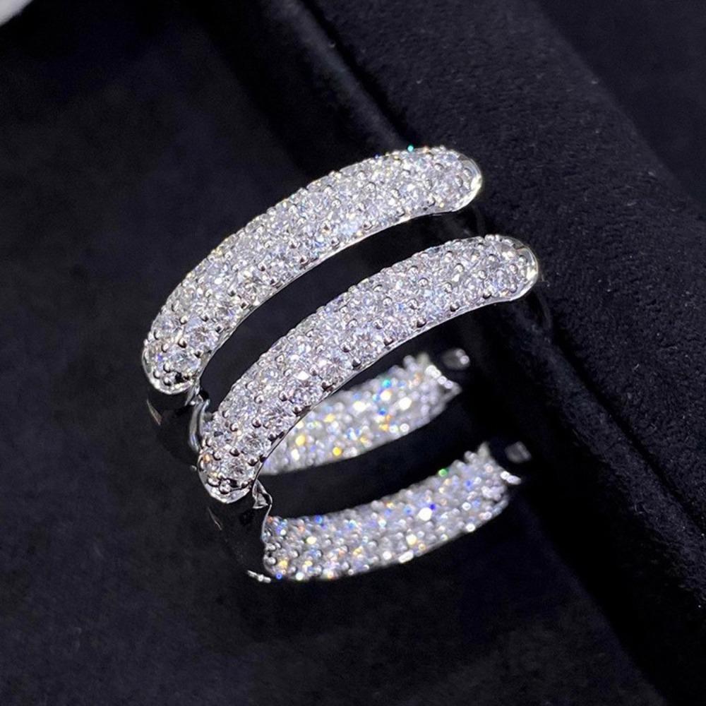 Elegant Diamond Ear Cuff Luxury Rhinestone Hoop Earrings Women Fashion Earrings