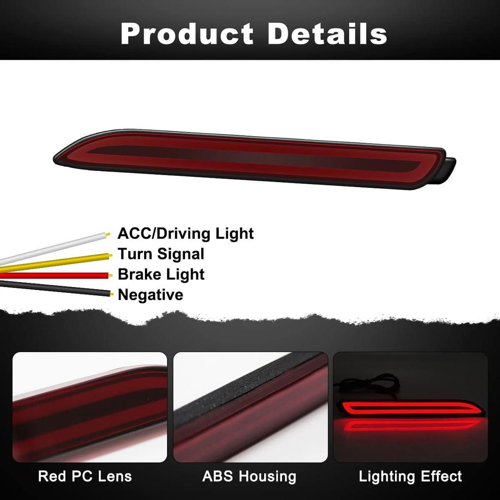 Rear Bumper Reflector Lights For Toyota RAV4 Sienna Venza Avalon Reiz Matrix RC250 RC350 IS-F GX470 RX300 LED Brake Light with Turn Signal