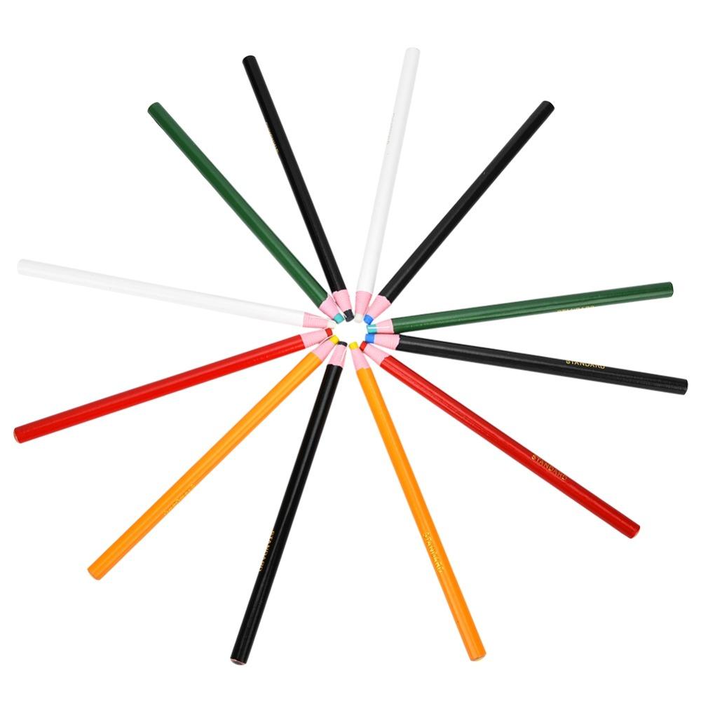 12pcs 6 Colors Fabric Marking Pencil Peel-Off Erasable Pen Versatile Sewing Crayons For Sewing