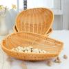 Creative Imitation Vine Winnowing Basket Brown Hand Weaving Drain Basket Sturdy Sun-dry Storage Basket Sundries Organizer