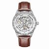 Beliebte gravierte Leder leuchtende mechanische Herren-Automatik-Mechanikuhr Business-Uhr Mode High-End-Uhr