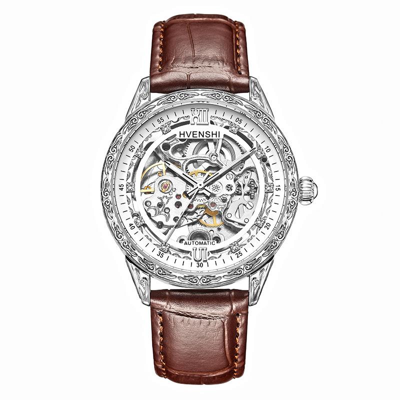 Popular Engraved Leather Luminous Mechanical Men S Automatic Mechanical Watch Business Watch Fashion High-End Watch