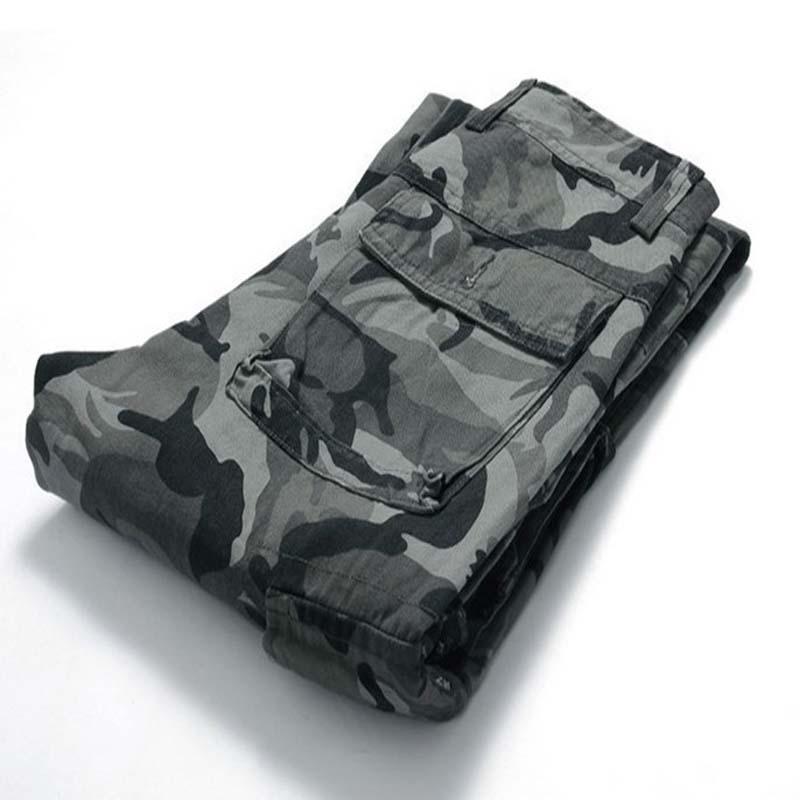Trendy Men's Camouflage Cargo Pants - All Cotton, Military Style for Outdoor Casual Wear