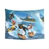 Lustiges Hühnchen Joe Wandteppich Pinguin Surft Hoch Wandteppich Raumdekoration Heimdekoration Studentenwohnheim Wandbehang Banner Hintergrundtuch