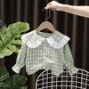 Girls Long Sleeve Cotton Shirt for 0-4 Years Spring Summer Base Layer Top