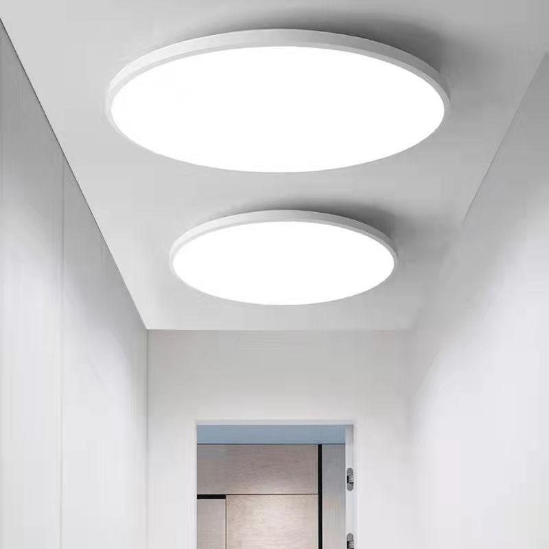 LED Ceiling Light: Simple Round Design for Bedroom, Balcony, Kitchen, Bathroom, with Moisture-Resistant Track Spotlight.