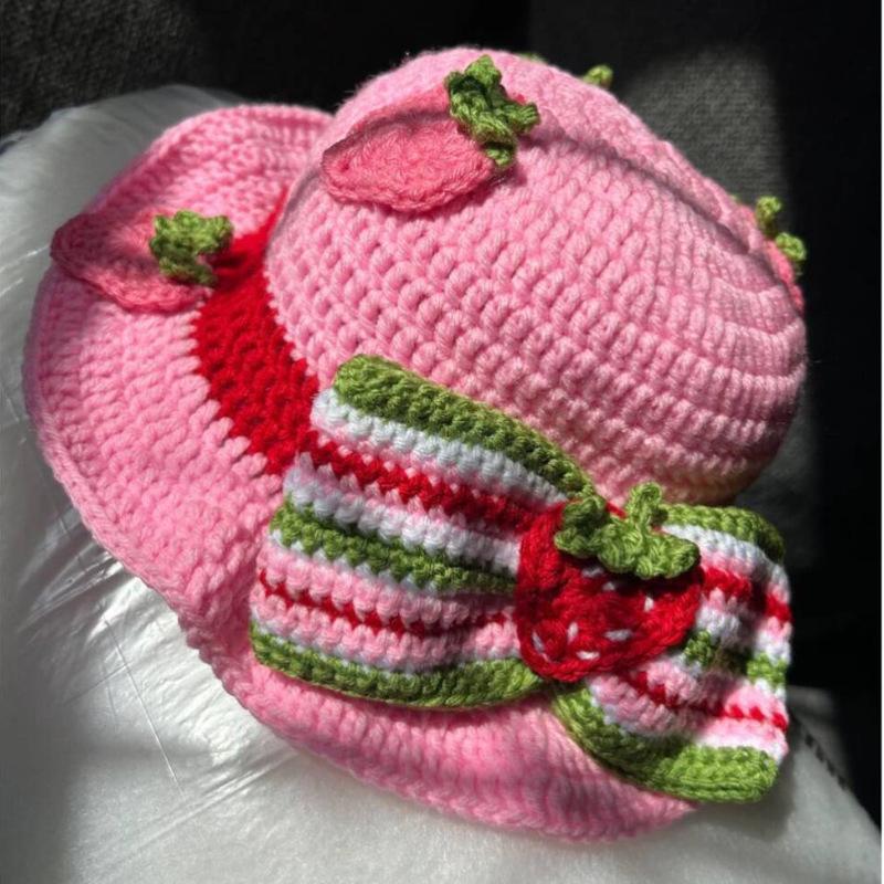 

Полностью ручная вязка, взрослая шапка с плиссированным кружевом и оборками Adult (56-59cm)