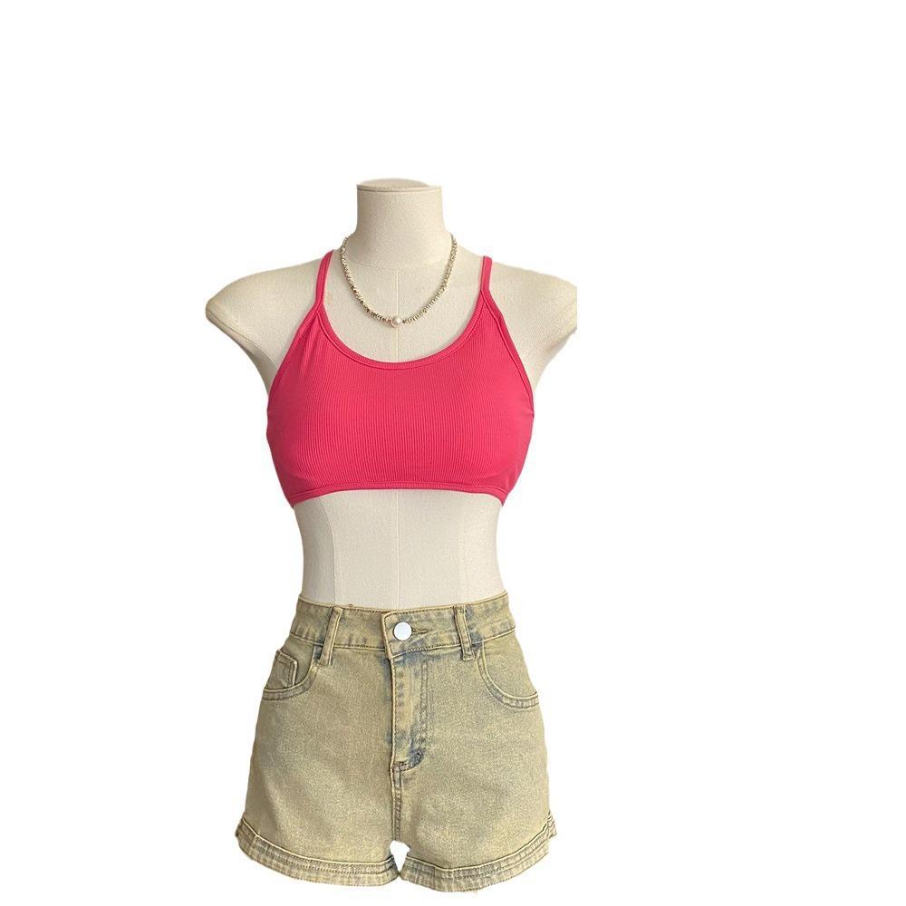 Halterneck Wireless Camisole: Backless Bandeau Vest for Students