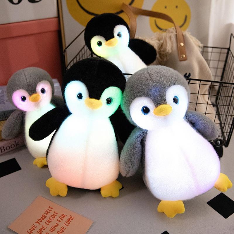 New Product Cute Colorful Luminous Penguin Plush Toy Led Luminous Doll Rag Doll Children's Performance Props