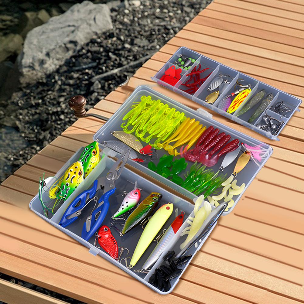 120 Stück Angellockköder-Set Wiederverwendbarer biomimetischer Fischköder Rostfrei Weicher und harter Köder für Outdoor-Angelzubehör Werkzeug
