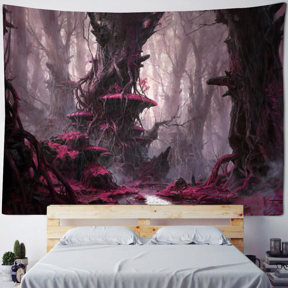 Fairy Tale Forest Tapestry Home Wall Decoration Kawaii Hippie Fantasy Room Art Decoration Background Blanket Bed Sheet