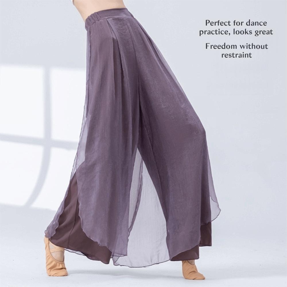 Flowing Chiffon Classical Dance Pant 2 Layer Performance Costumes  Dance Performance Wear