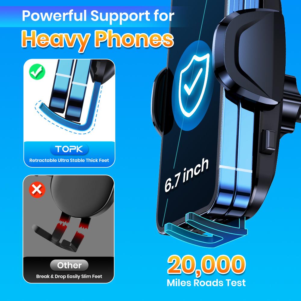 TOPK Universeller Auto-Handyhalter Schwerkraft-Auto-Halter Für Telefon Im Auto Lüftungsschlitz-Clip-Halter Smartphone-Halter