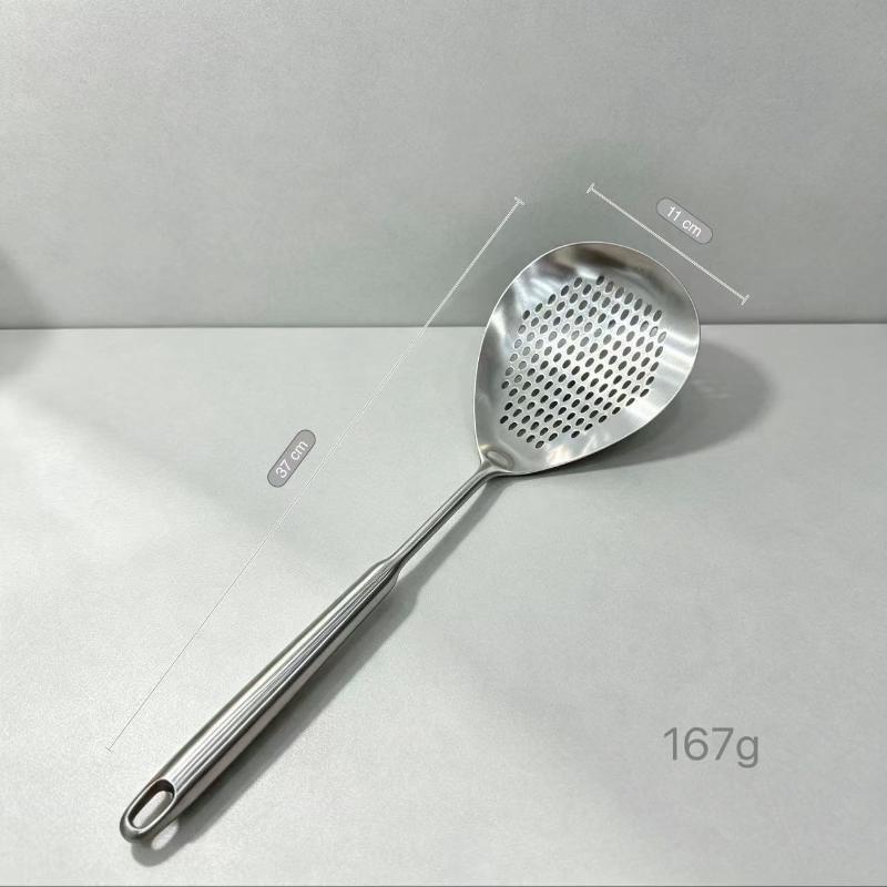Stainless Steel Ladle Skimmer Heavy Duty Fine Mesh High Heat Resistant Food Strainer for Home Kitchen Hot Pot Cooking