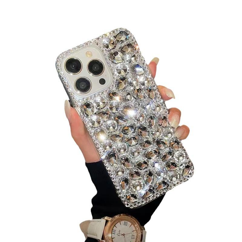 Luxuriöse Voll-Diamant-Schutzhülle für iPhone 17 Pro Max, iPhone 16 und iPhone 13 - Modisch und stoßfest.