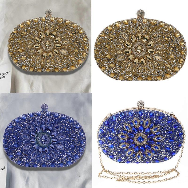 Women Evening Bag Bridal Clutch Party Prom Wedding Handbag Crossbody Shoulder Bags Detachable Chain Purse Silver