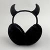 Gothic Foldable Plush Earmuffs Devil Horn Thermal Earmuffs Faux Fur Ear Warmers  Winter Outdoor Use