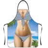 Sexy Woman Print Bib Apron, Chef Waitress Apron For Home Cleaning, Kitchen Cooking, Baking, Gardening, Women's Clothing
