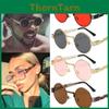 Unisex Retro Round Sunglasses With Lightweight Metal Frame For Uv Protection**