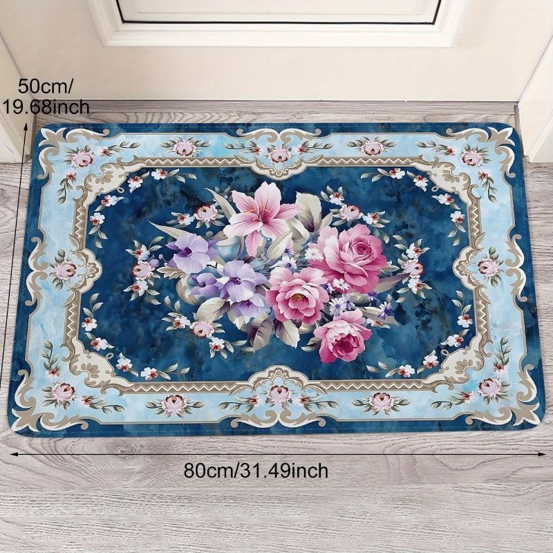 1pc-Bohemian Floral Print Door Mat- Non-Slip Mat-Decorative Mat Suitable for Kitchen Laundry And Guest Room Kitchen Decoration