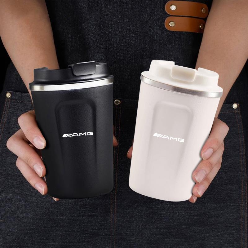 380ML Car Vacuum Cup Coffee Thermos 304 Stainless Steel Tire Valve Cap For Mercedes Benz AMG E S C A B Class GLE GLS CLA CLE GLC