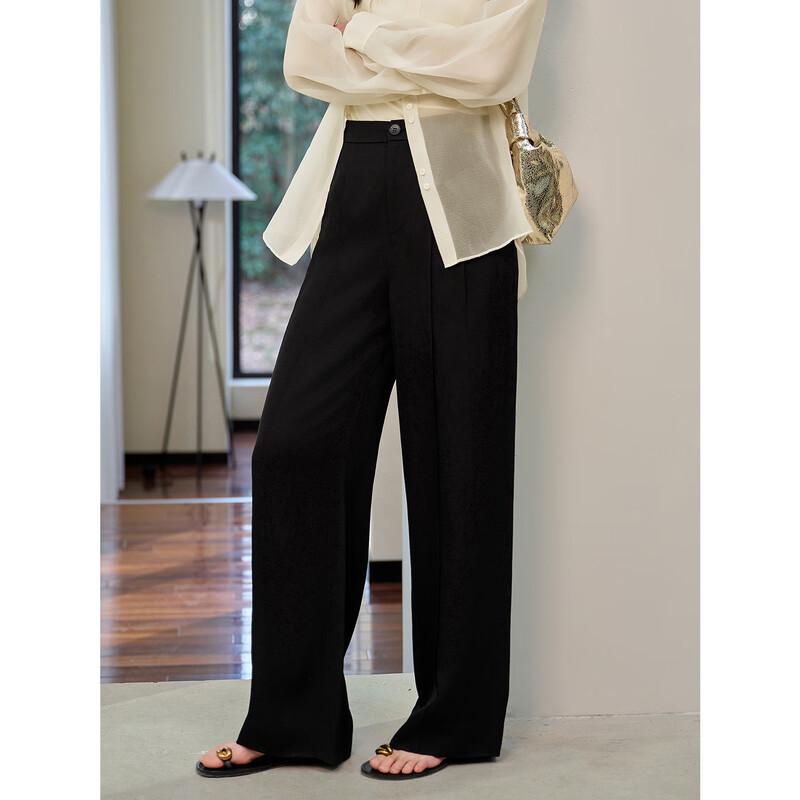 Jiu Zi Anna Coco Women's 2025 Summer Pleated Wide-Leg Trousers