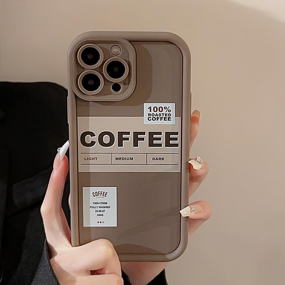 Coffee English Tag Apple 17 Promax Mobile Phone Case IPhone 15 Retro 11 Suitable for 14 Bracelet 16 Huawei