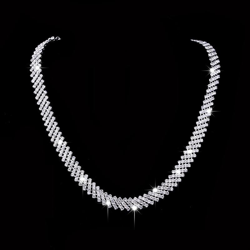 Chic Stylish Braidal Jewelry Sets High End Crystalline Zirconia Women Nuptial Wedding Occasion Earrings Pendant Necklace Set Engagement Color
