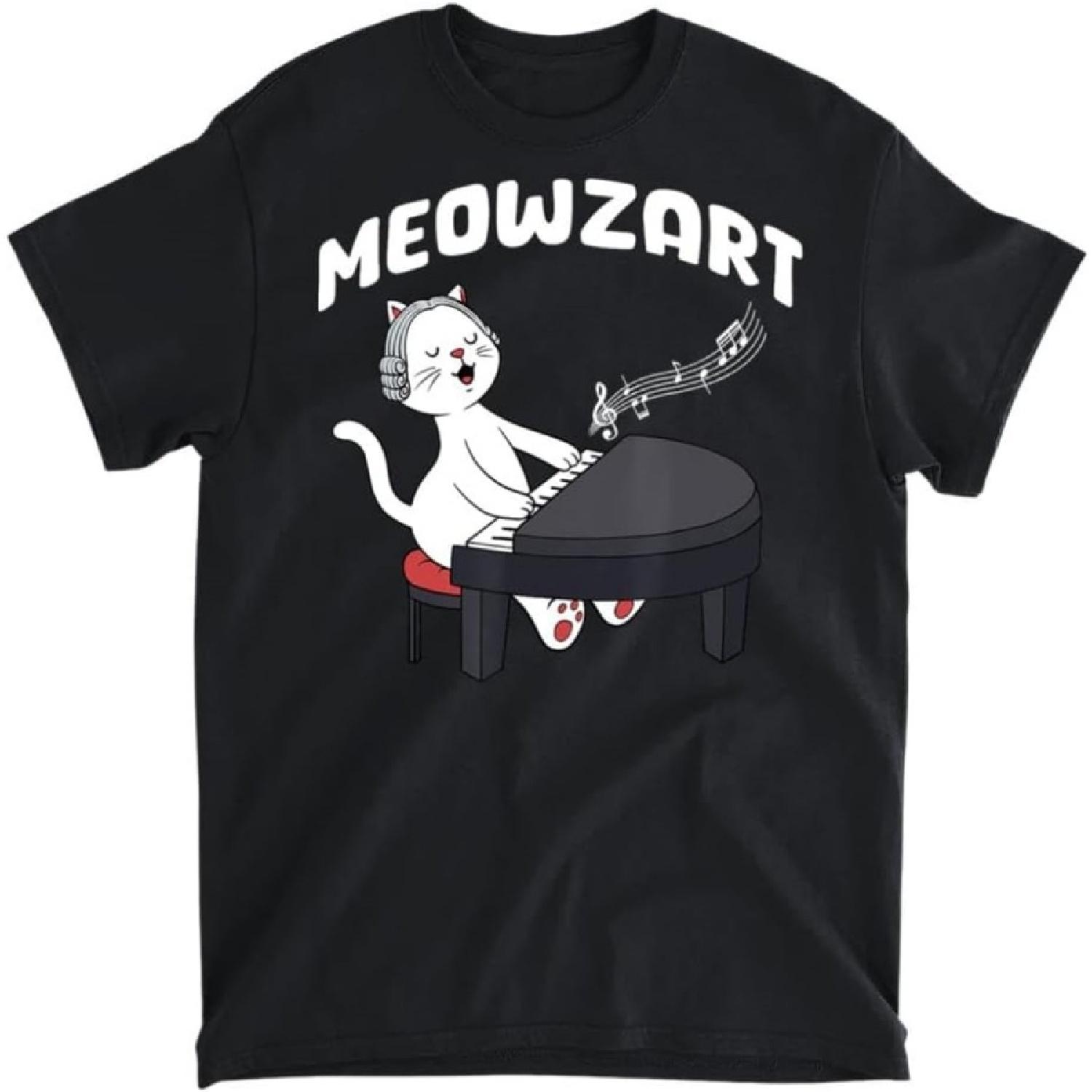 

Meowzart Cat Lover Funny Playing Piano Musician Pianist T-Shirt, Long Sleeve Shirt, Sweatshirt, Hoodie Unisex Adult Size Made in Canada XXXXXL різнокольоровий