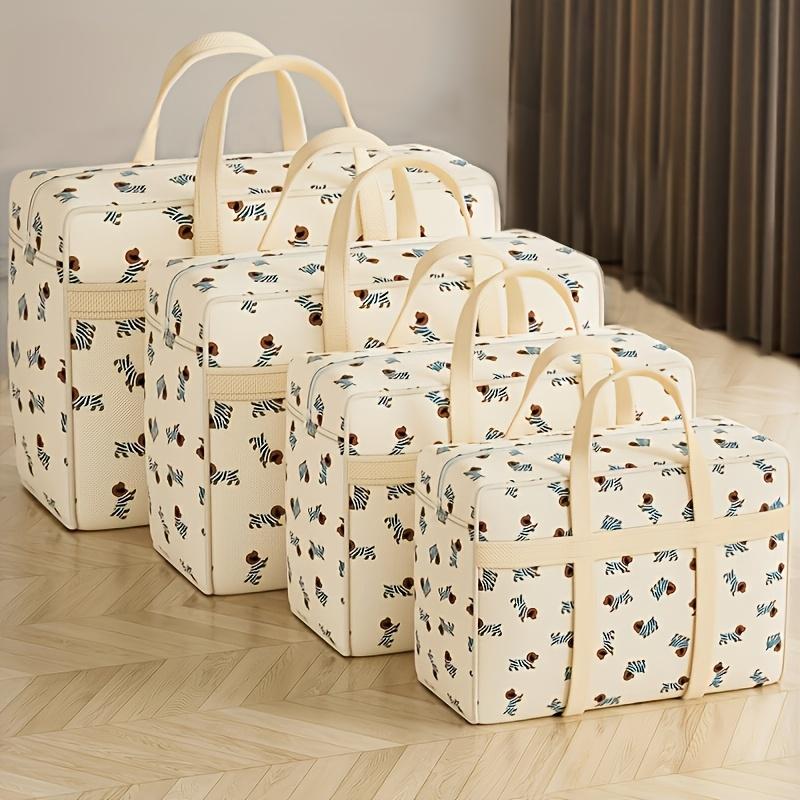 Large Capacity Storage Bag for Clothes Featuring A Cute Dog Pattern, Foldable To Save Space, Suitable for Organizing Luggage During Travel or Moving