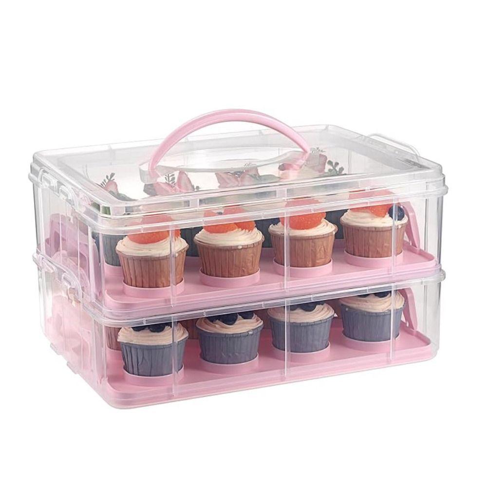 2 Tier Cupcake Storage Box Transparent Cupcake Containers Cupcake  Holder Cupcake Carrier  Party