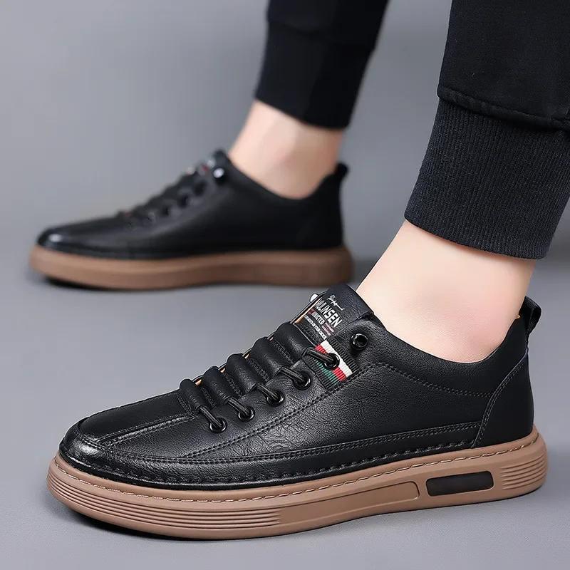 Fashion Men's Genuine Leather Shoes Designer Brand Loafers Casual Sports Moccasins Sneakers For Men Comfortable Fashion Shoes